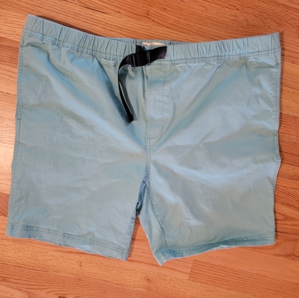 Goodthreads Men's‎ Teal Belted Elatic Waist Shorts XXL